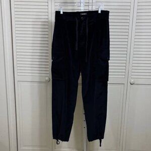 Todd Snyder Men's Black Velvet Cargo Pants 100% Cotton Drawstring Details Medium